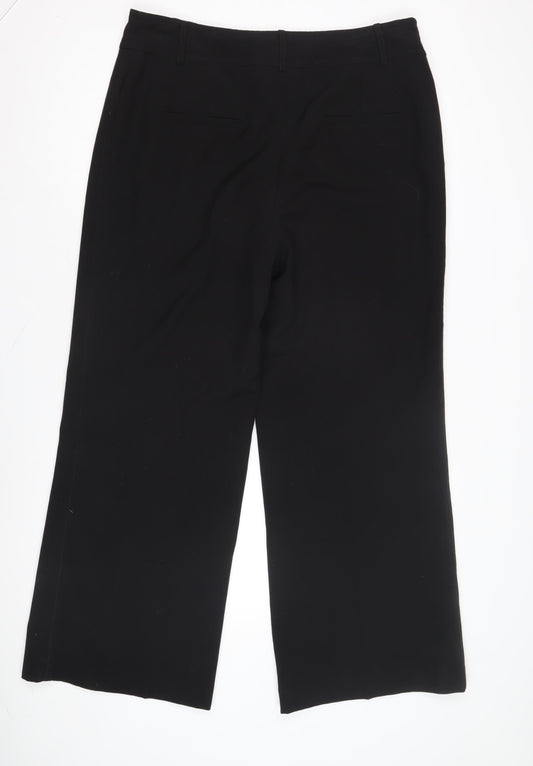 CC Women's Black Wide-Leg Trousers Size 16