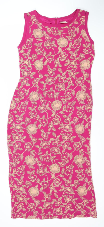 Country Casuals Women’s Pink Floral Silk Dress Size 10