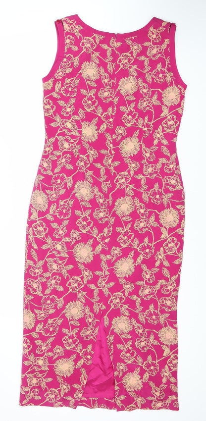Country Casuals Women’s Pink Floral Silk Dress Size 10
