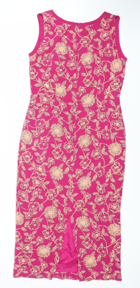 Country Casuals Women’s Pink Floral Silk Dress Size 10