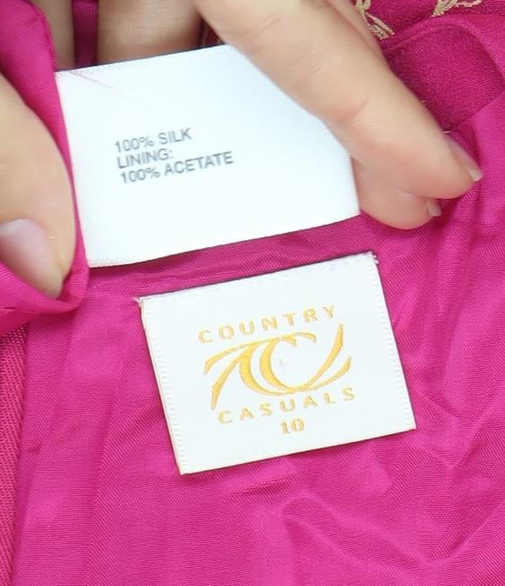 Country Casuals Women’s Pink Floral Silk Dress Size 10