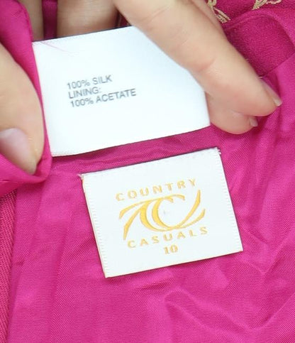 Country Casuals Women’s Pink Floral Silk Dress Size 10