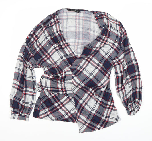 Zara Basic Women's Multicoloured Wrap Blouse, Size 2