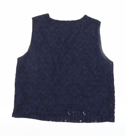 Womens UK Size 16 Monsoon Blue Basic Tank
