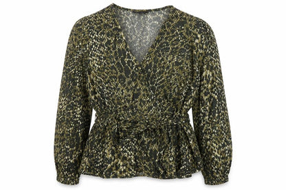 Womens UK Size 16 Marks and Spencer Green Wrap Blouse
