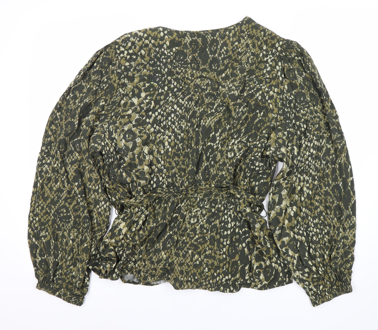 Womens UK Size 16 Marks and Spencer Green Wrap Blouse