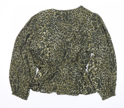 Womens UK Size 16 Marks and Spencer Green Wrap Blouse