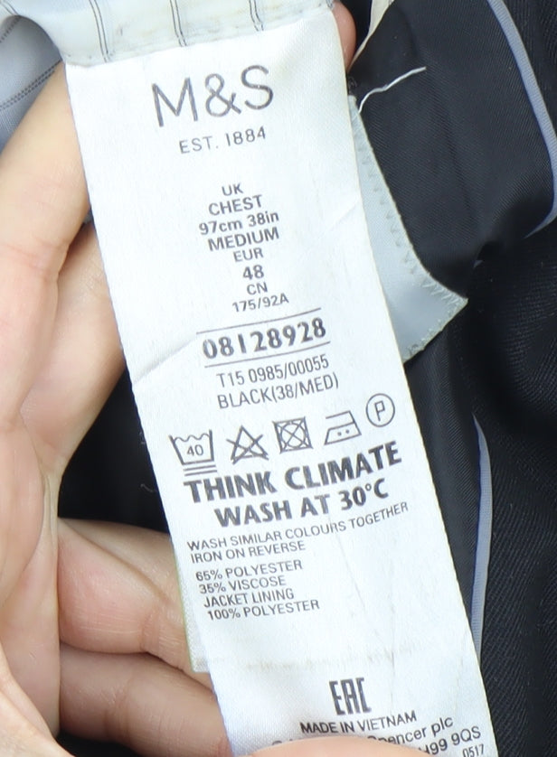 Marks and Spencer Men's Black Blazer Medium