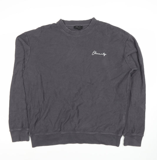 Mens UK Size M New Look Grey Pullover Sweatshirt