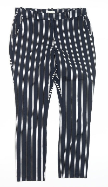 Womens UK Size 10 H&M Regular Fit Cropped Blue Trousers