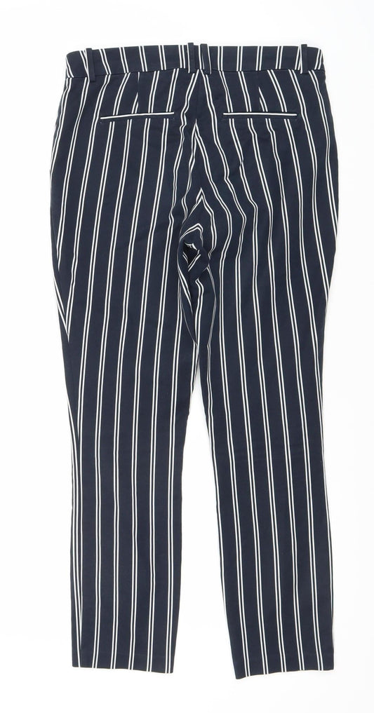Womens UK Size 10 H&M Regular Fit Cropped Blue Trousers