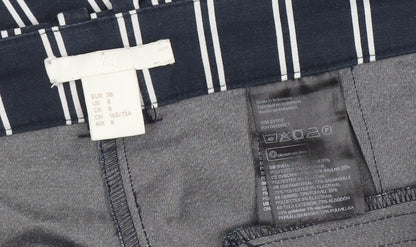 Womens UK Size 10 H&M Regular Fit Cropped Blue Trousers