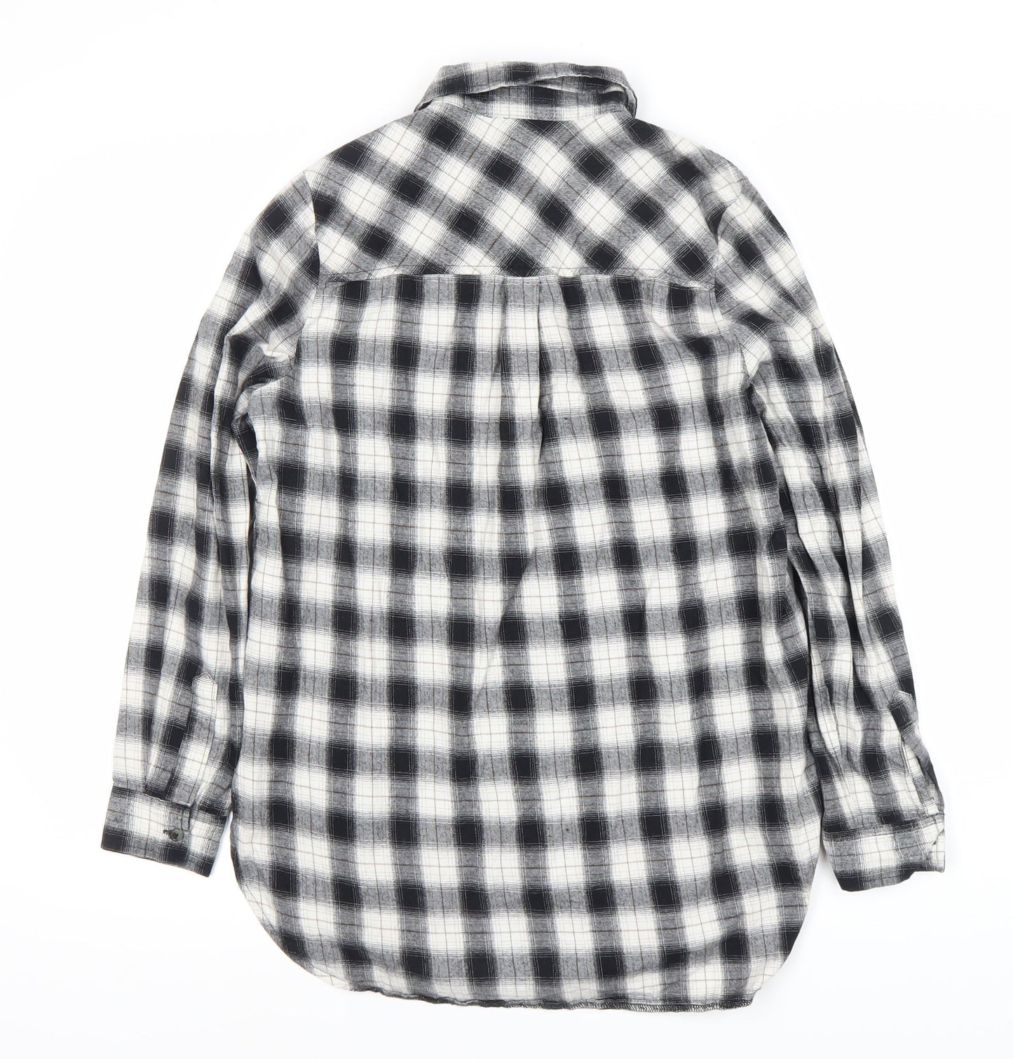 New Look Women's Black Plaid Button-Up Shirt Size 10