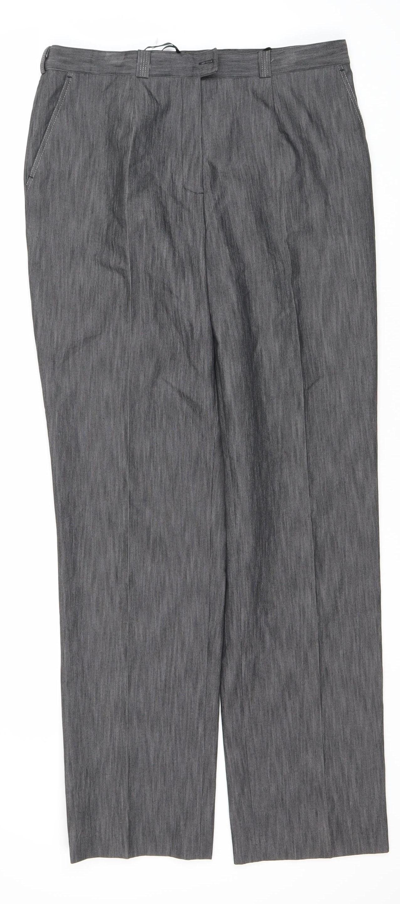 Fisser Women's Grey Straight Trousers Size 12