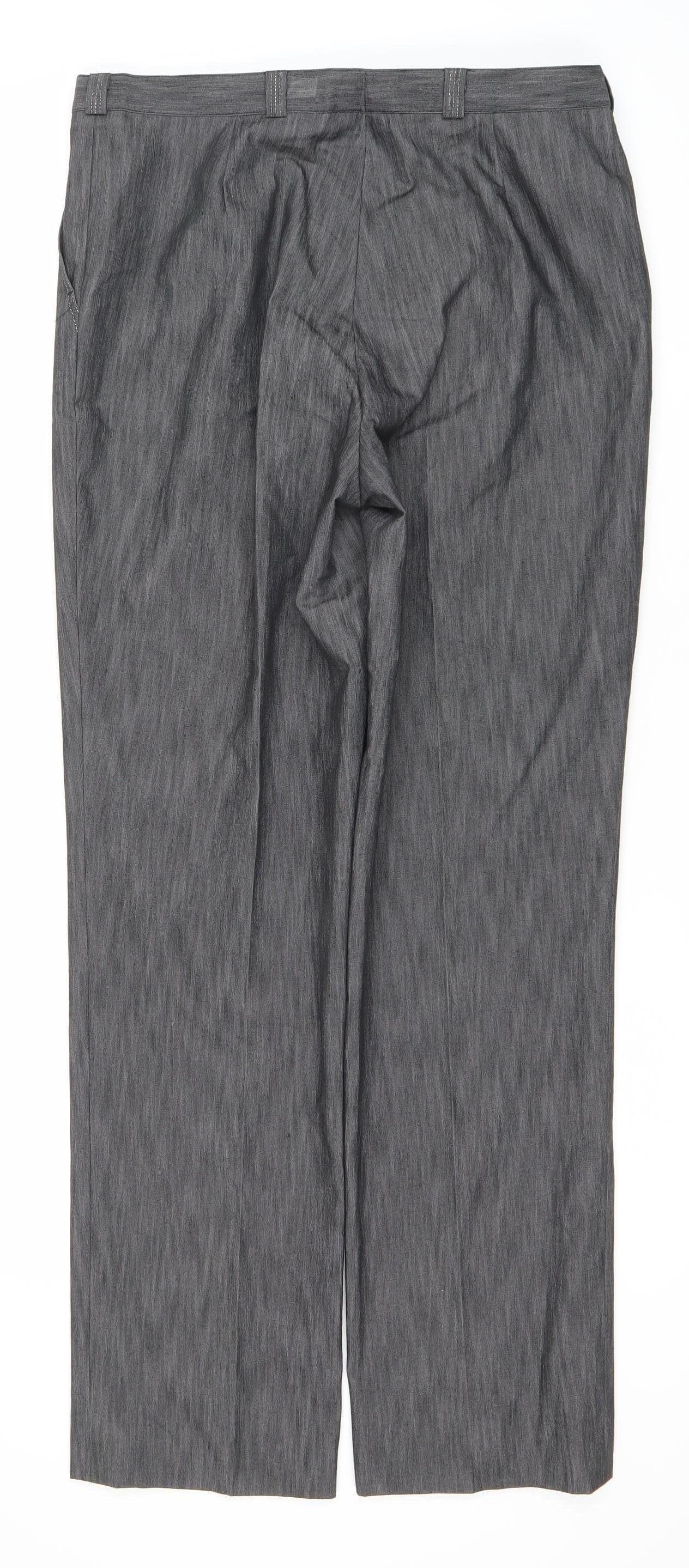 Fisser Women's Grey Straight Trousers Size 12