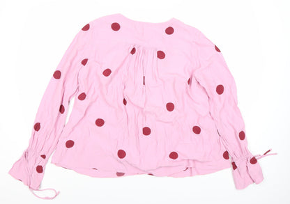 Womens UK Size 14 ASOS Pink Wrap Blouse