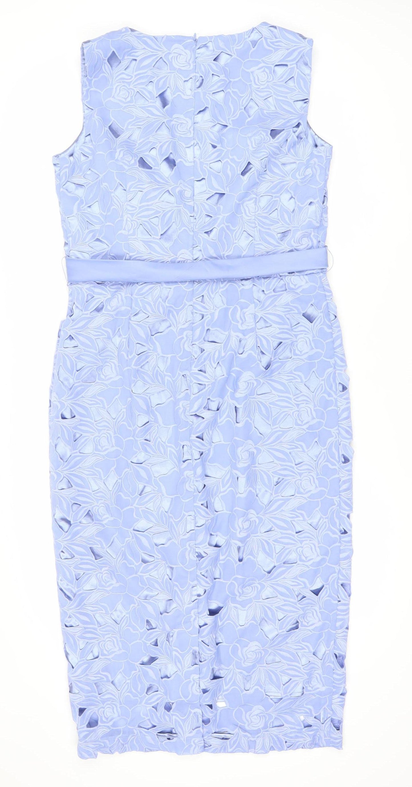 Madeline Women's Blue Floral Sheath Dress Size 12