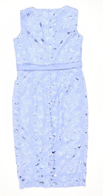Madeline Women's Blue Floral Sheath Dress Size 12