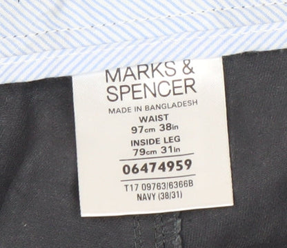Marks & Spencer Men's Blue Trousers, Size 38