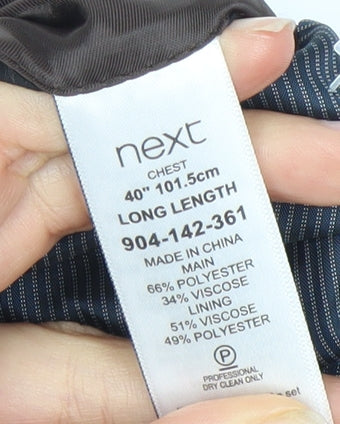 Next Men's Blue Blazer 40 Long Length Formal Classic