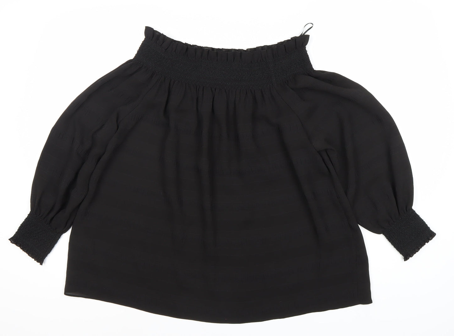 Womens UK Size 16 Star by Julien Macdonald Black Off the Shoulder Blouse