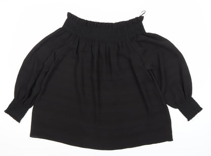 Womens UK Size 16 Star by Julien Macdonald Black Off the Shoulder Blouse