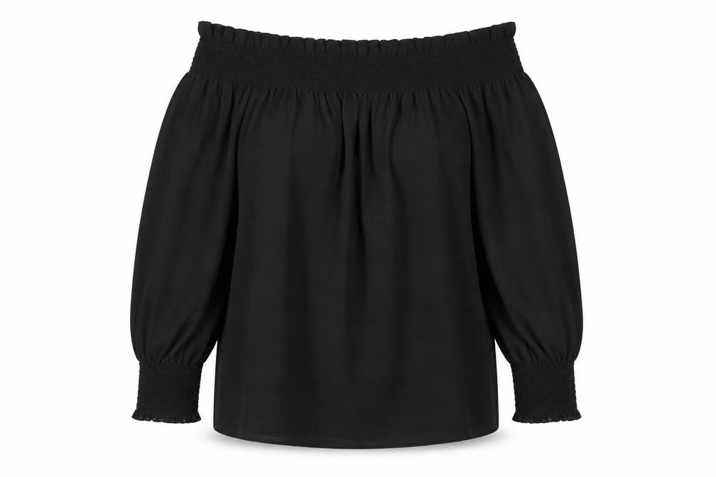 Womens UK Size 16 Star by Julien Macdonald Black Off the Shoulder Blouse