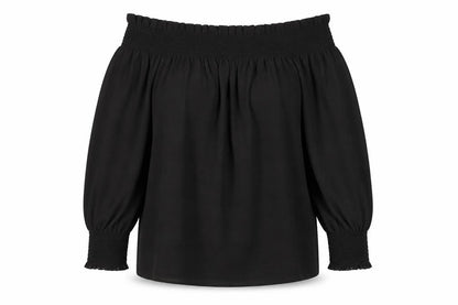 Womens UK Size 16 Star by Julien Macdonald Black Off the Shoulder Blouse