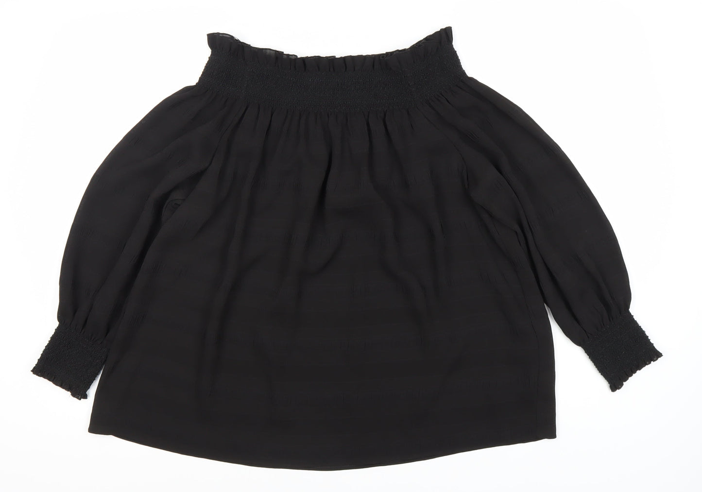 Womens UK Size 16 Star by Julien Macdonald Black Off the Shoulder Blouse
