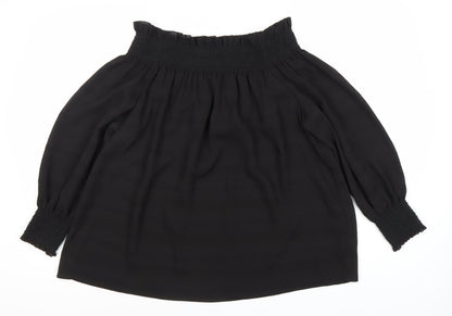 Womens UK Size 16 Star by Julien Macdonald Black Off the Shoulder Blouse