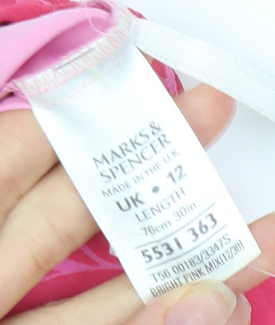 Marks and Spencer Women's Pink Floral Skirt Size 12