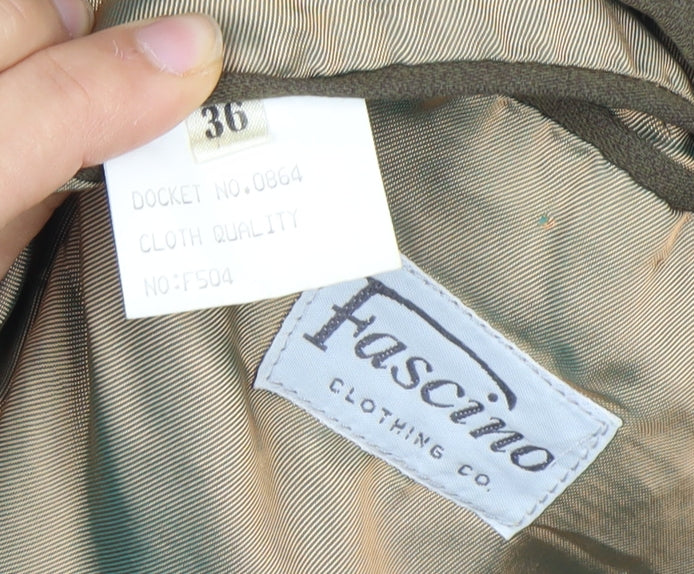 Fascino Men's Brown 36 Double-Breasted Blazer