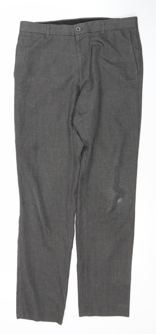 Marks & Spencer Men's Grey Slim Trousers 30W 31L