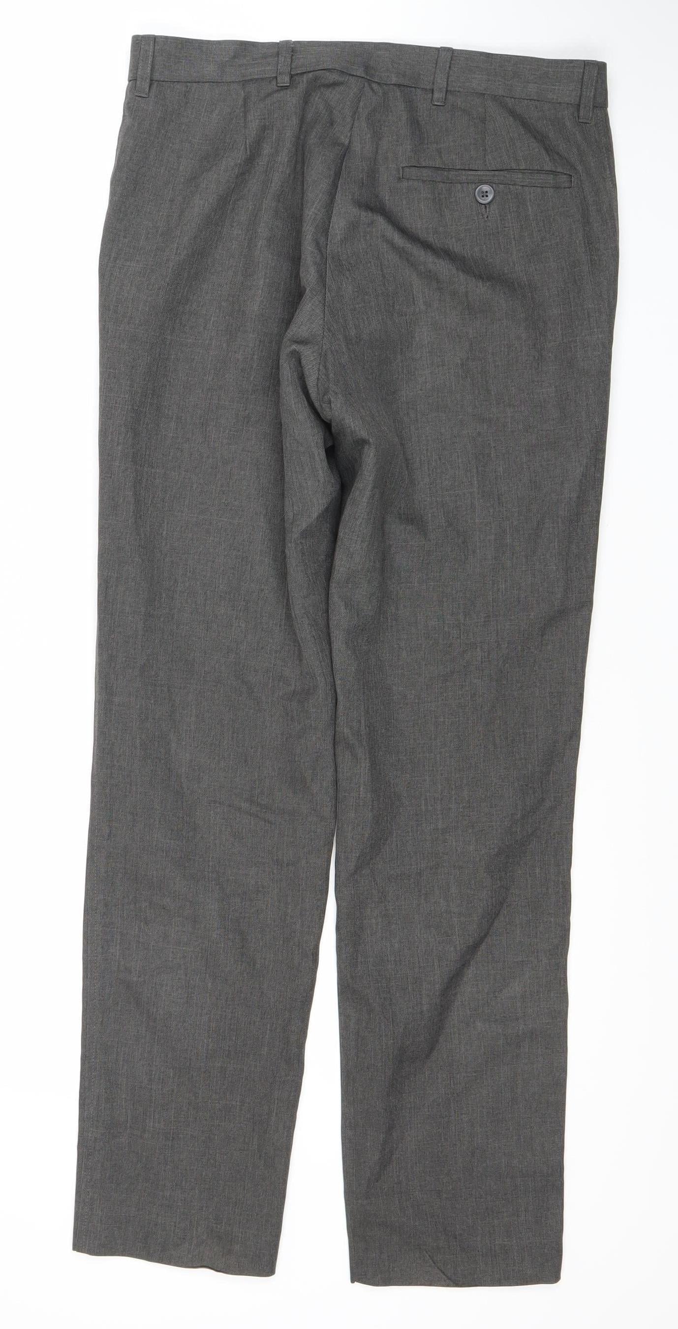Marks & Spencer Men's Grey Slim Trousers 30W 31L