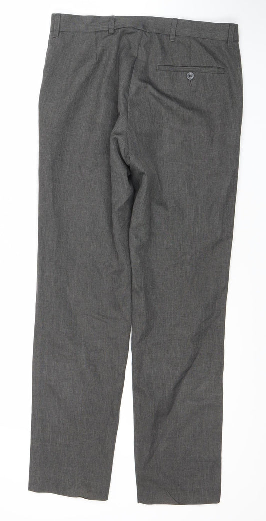 Marks & Spencer Men's Grey Slim Trousers 30W 31L