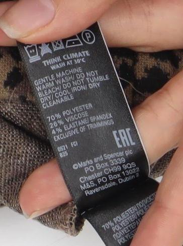 Marks and Spencer Women’s Brown Animal Print Skirt Size 10