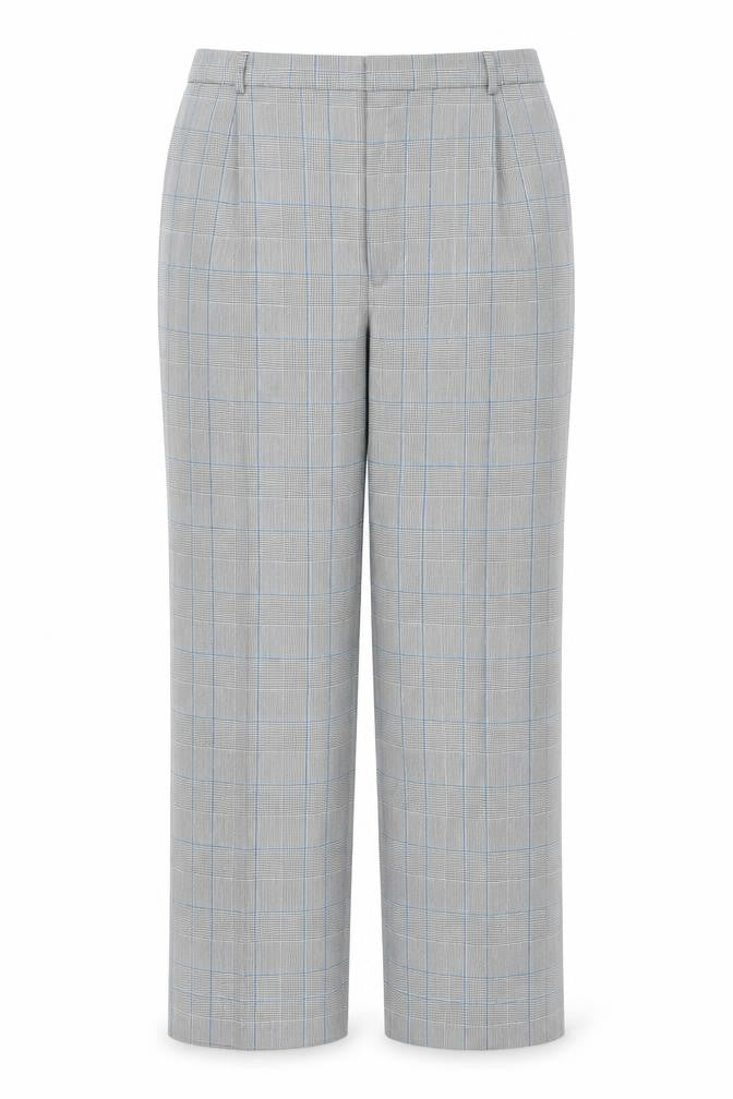 Frank Walder Women's Grey Check Trousers Size 20