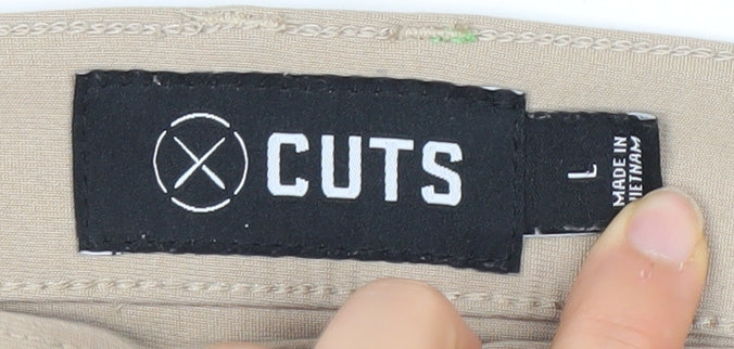 Cuts Unisex Beige Tapered Trousers L Polyester