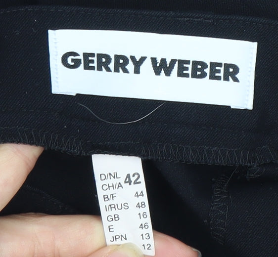 Womens UK Size 16 Gerry Weber Classic Fit Business Casual Black Trousers