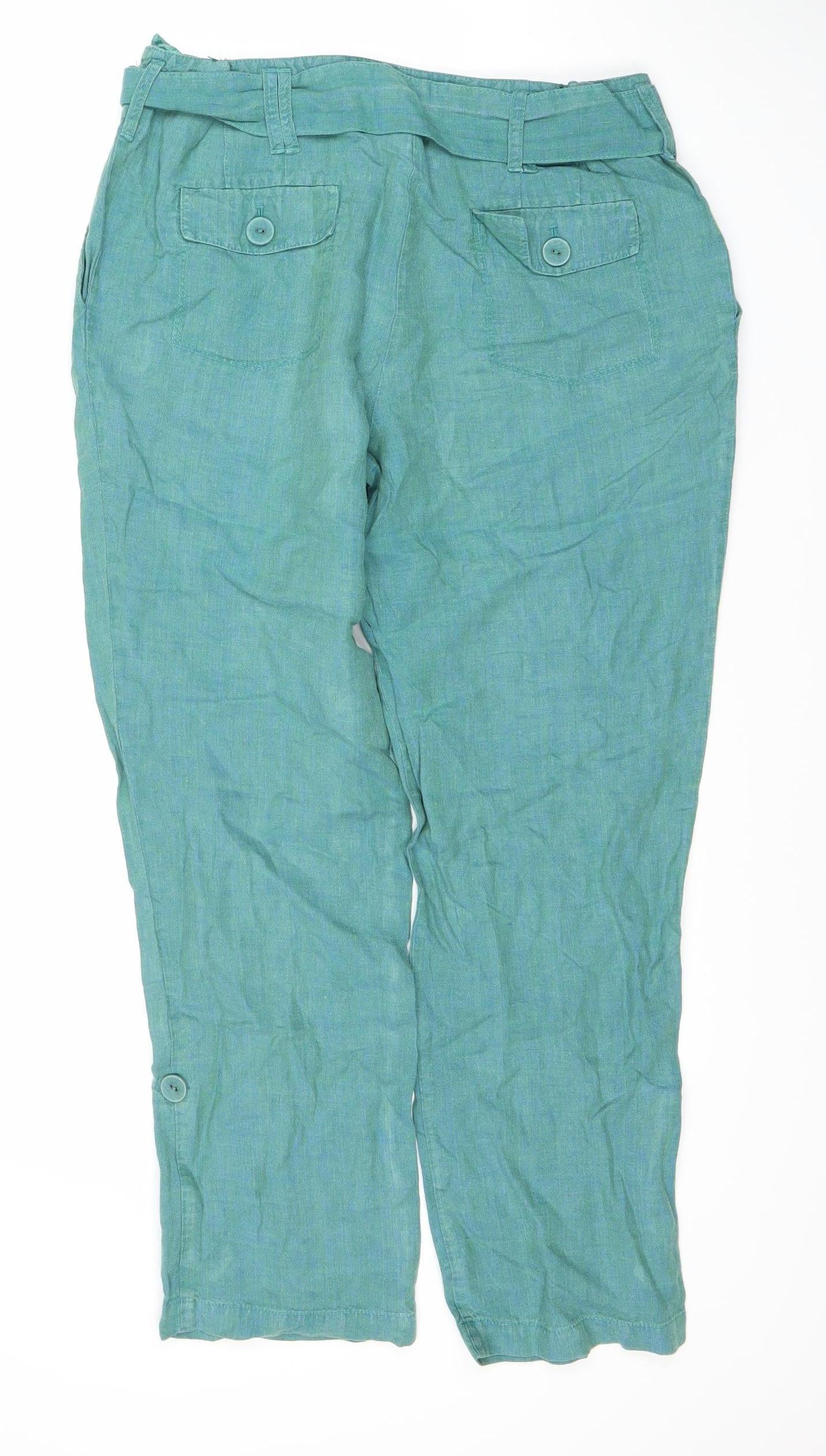 Womens UK Size 12 Principles Regular Fit  Green Trousers