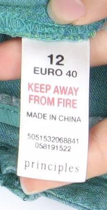 Womens UK Size 12 Principles Regular Fit  Green Trousers