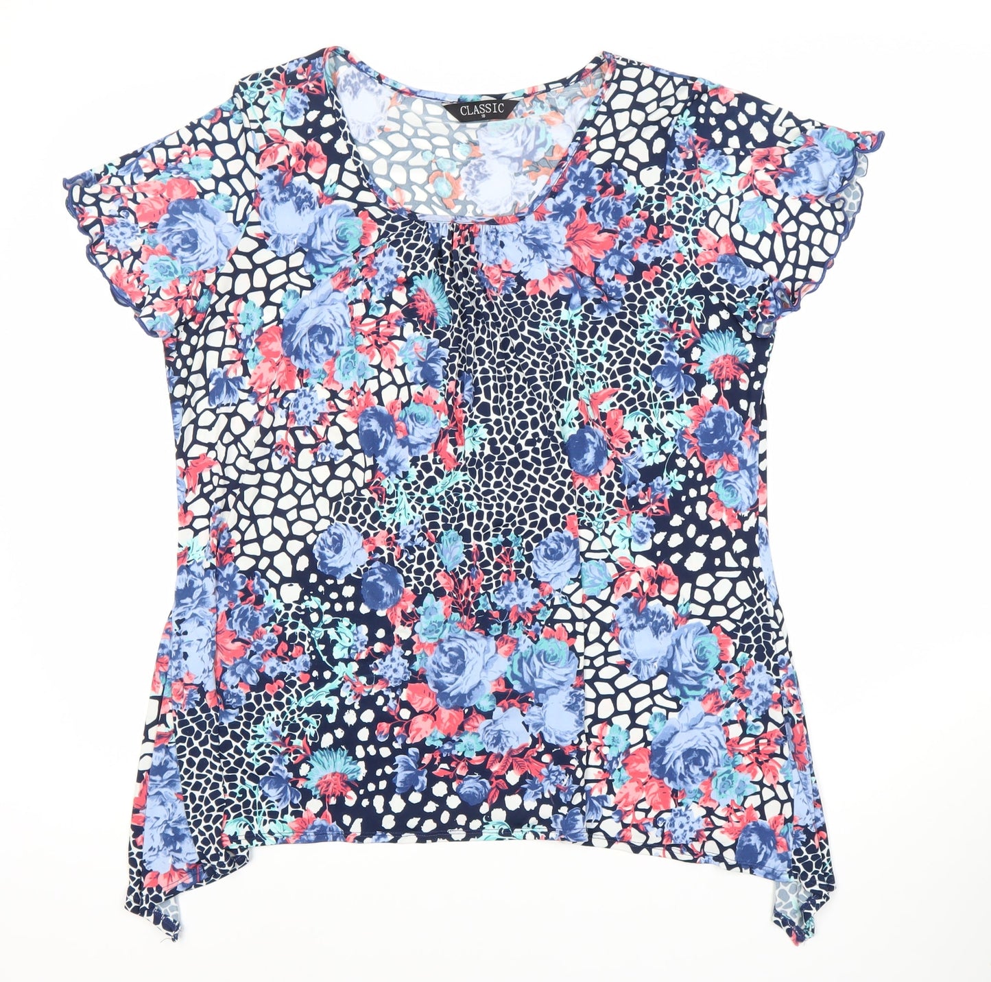 Womens UK Size 18 Classic Multicoloured Basic Blouse