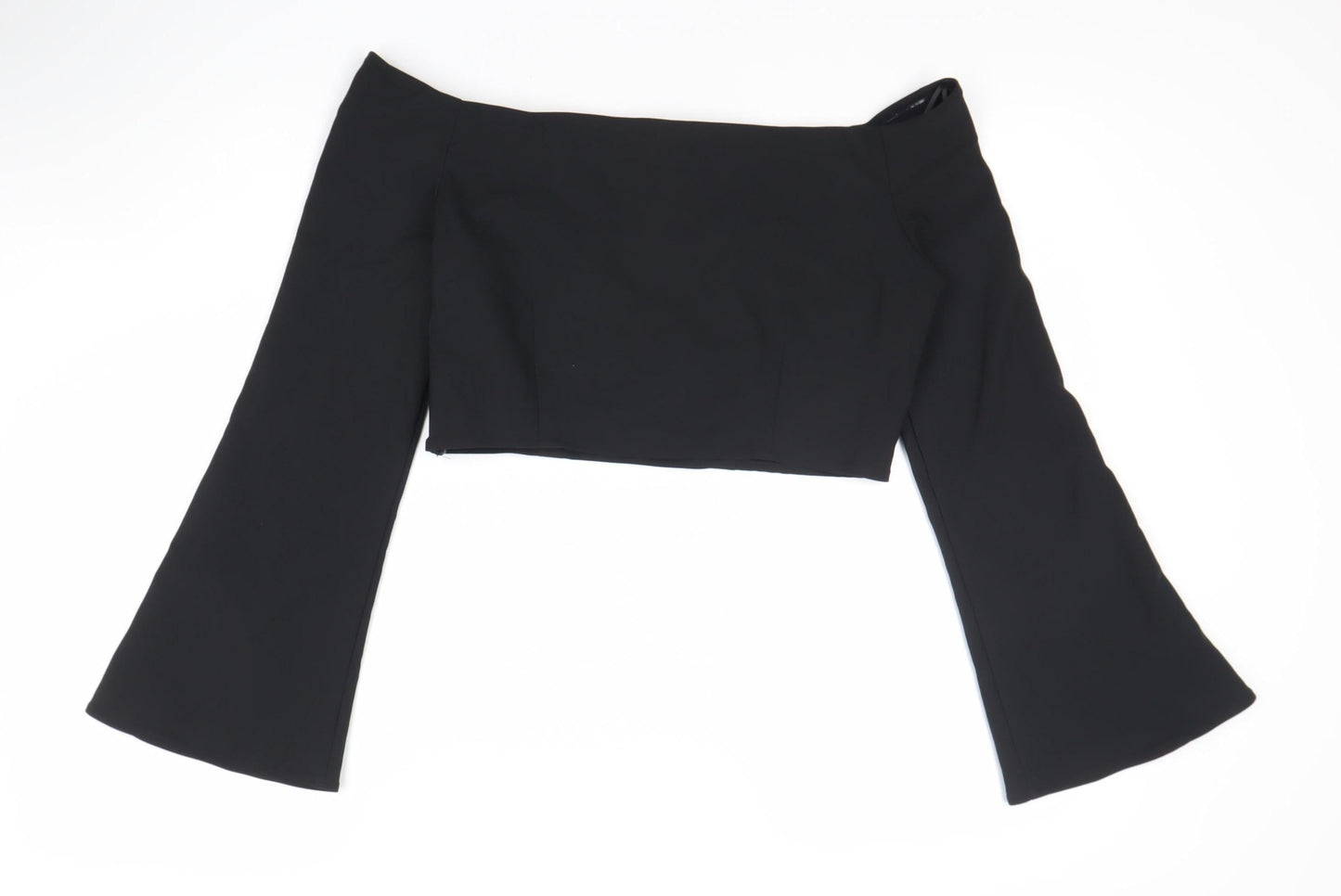 Womens UK Size L Zara Black Cropped Blouse