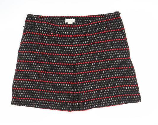 Monsoon Women's Geometric Black Red Skirt Size 14