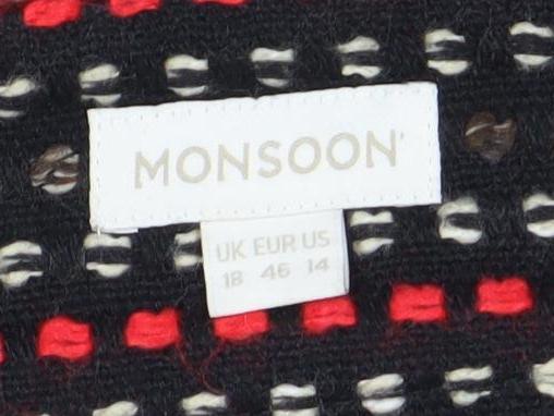 Monsoon Women's Geometric Black Red Skirt Size 14