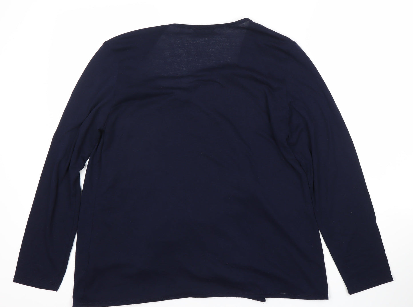 Womens UK Size 14 Roman Navy Wrap Jumper