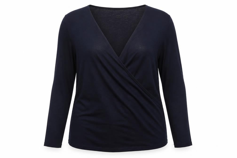 Womens UK Size 14 Roman Navy Wrap Jumper