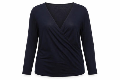 Womens UK Size 14 Roman Navy Wrap Jumper