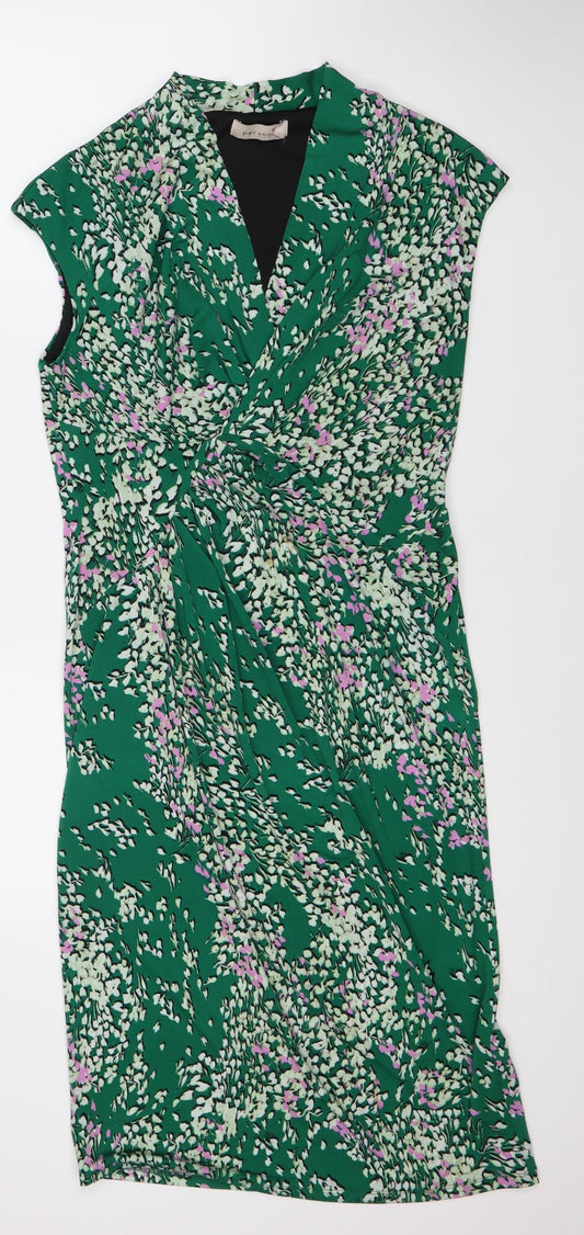 Marks and Spencer Women's Green Floral Dress Size 12