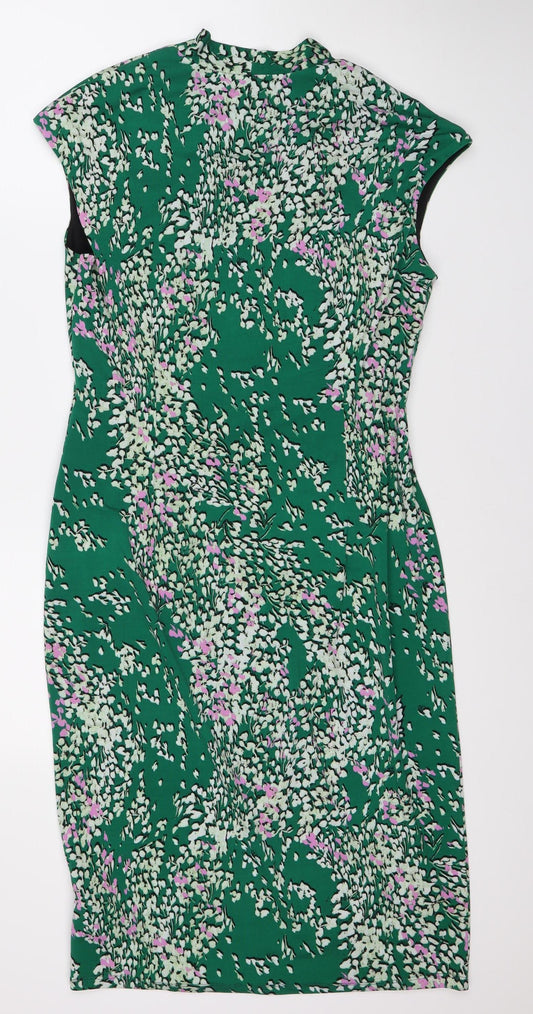 Marks and Spencer Women's Green Floral Dress Size 12